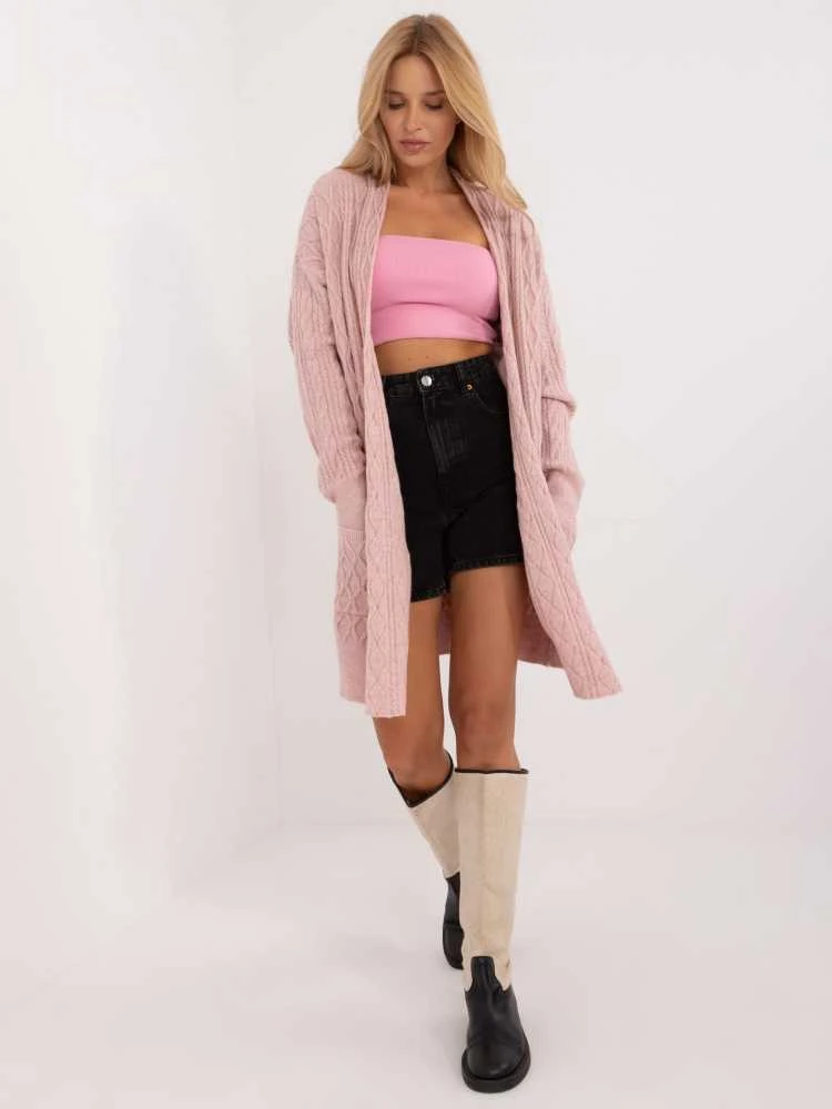 Wool Fashion Italia Kardiganas moterims AT-SW-2366.61-šviesiai rožinė