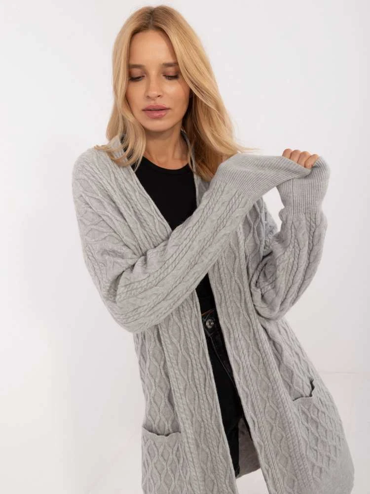 Wool Fashion Italia Kardiganas-AT-SW-2366.61-pilka