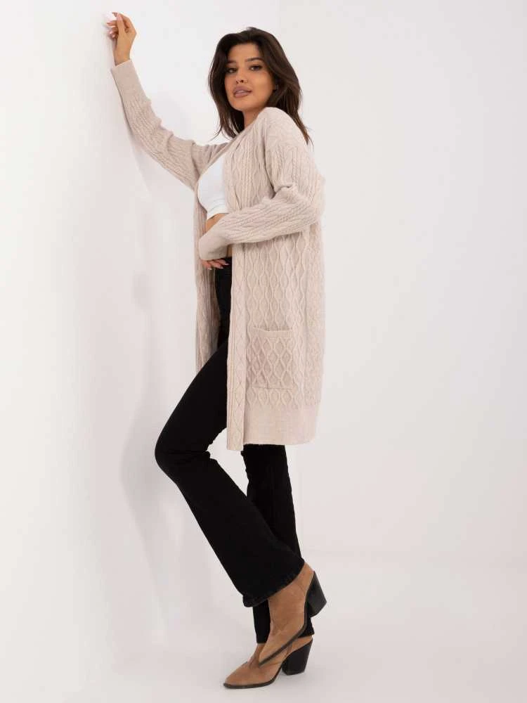 Wool Fashion Italia Kardiganas-AT-SW-2366.61-smėlio spalvos