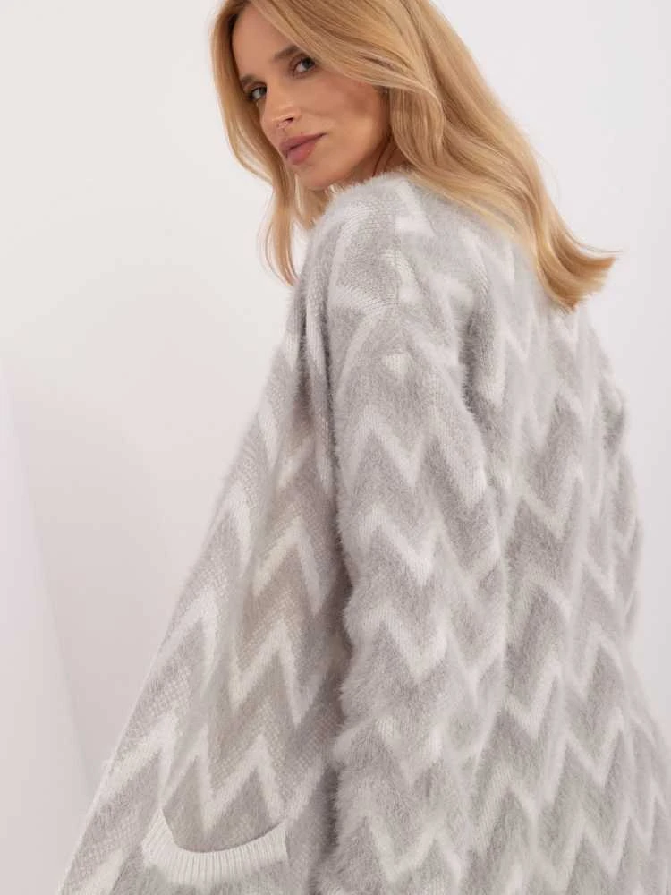 Wool Fashion Italia Kardiganas-AT-SW-2340-A.00-pilka