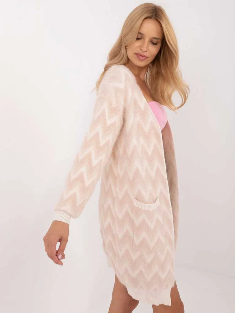 Wool Fashion Italia Kardiganas-AT-SW-2340-A.00-smėlio spalvos