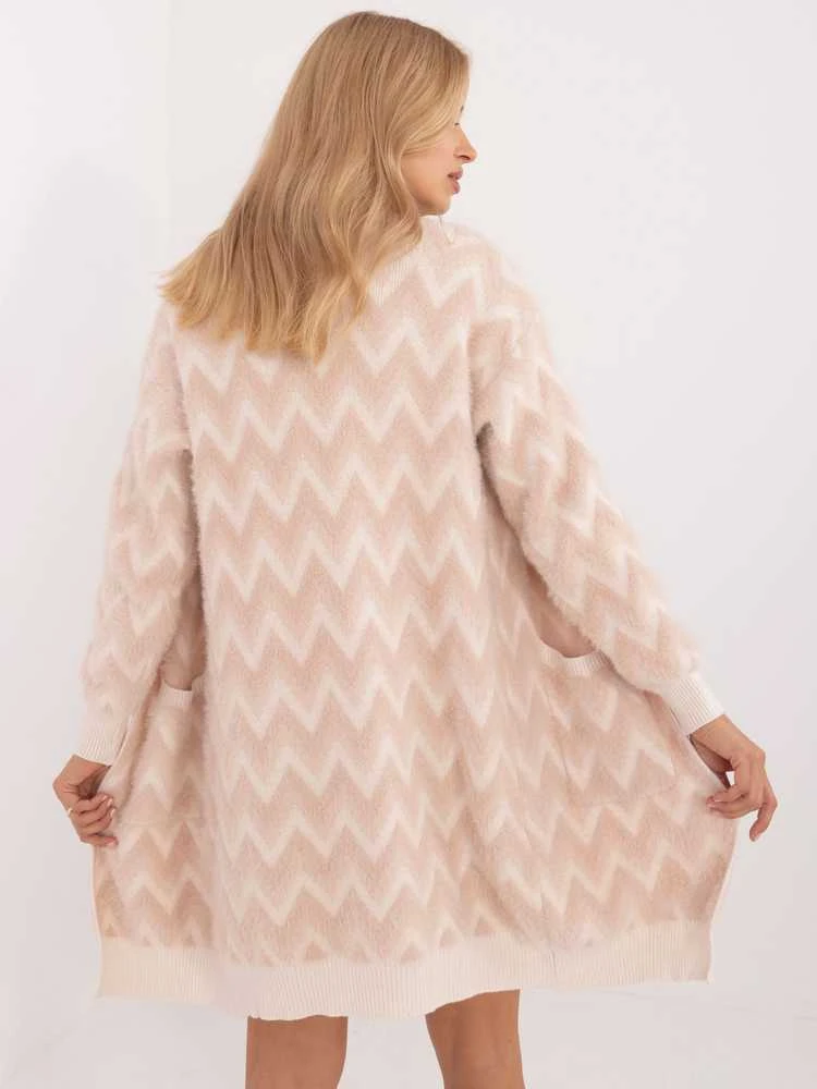 Wool Fashion Italia Kardiganas-AT-SW-2340-A.00-smėlio spalvos