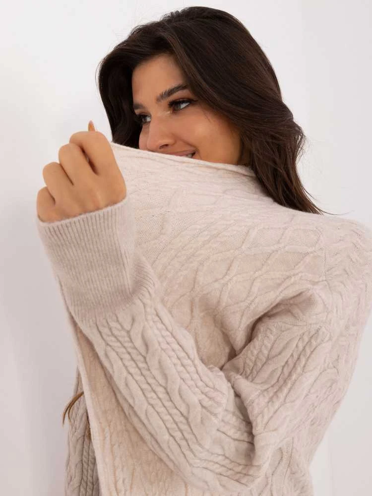 Wool Fashion Italia Kardiganas-AT-SW-2366.61-smėlio spalvos