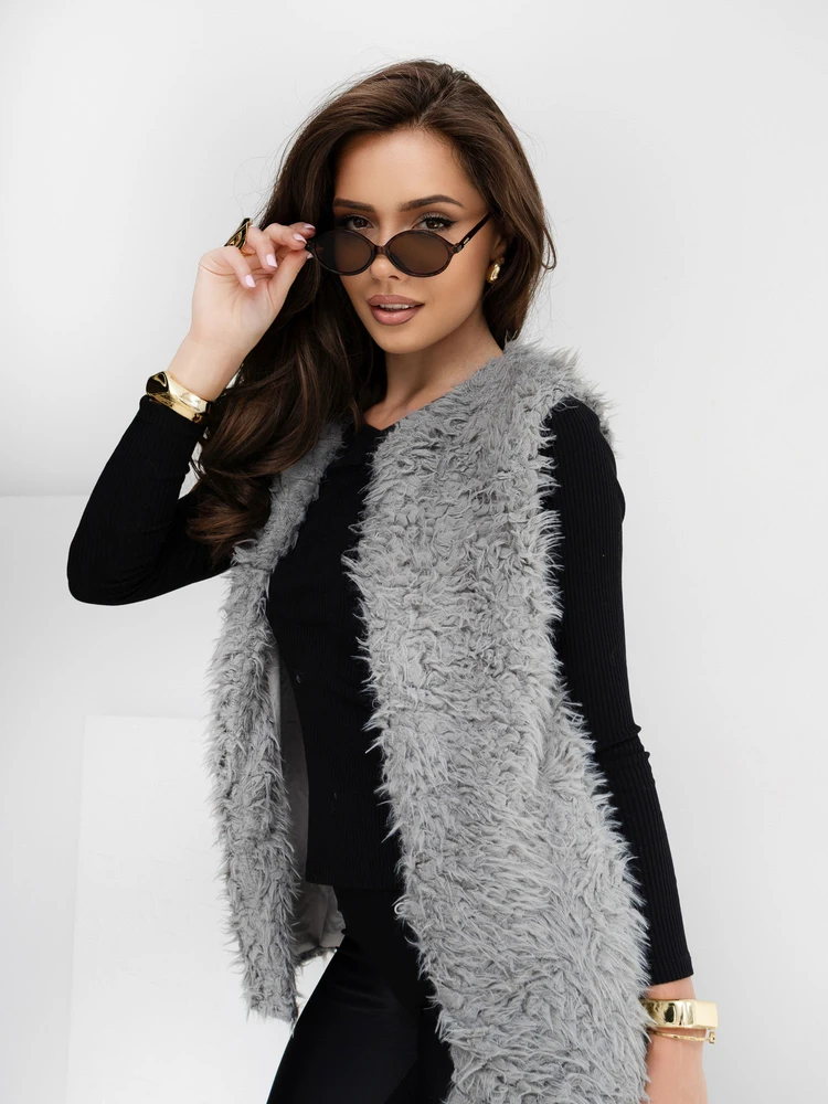 Wool Fashion Italia Liemenė-AT-KZ-22105.11P-tamsiai pilka