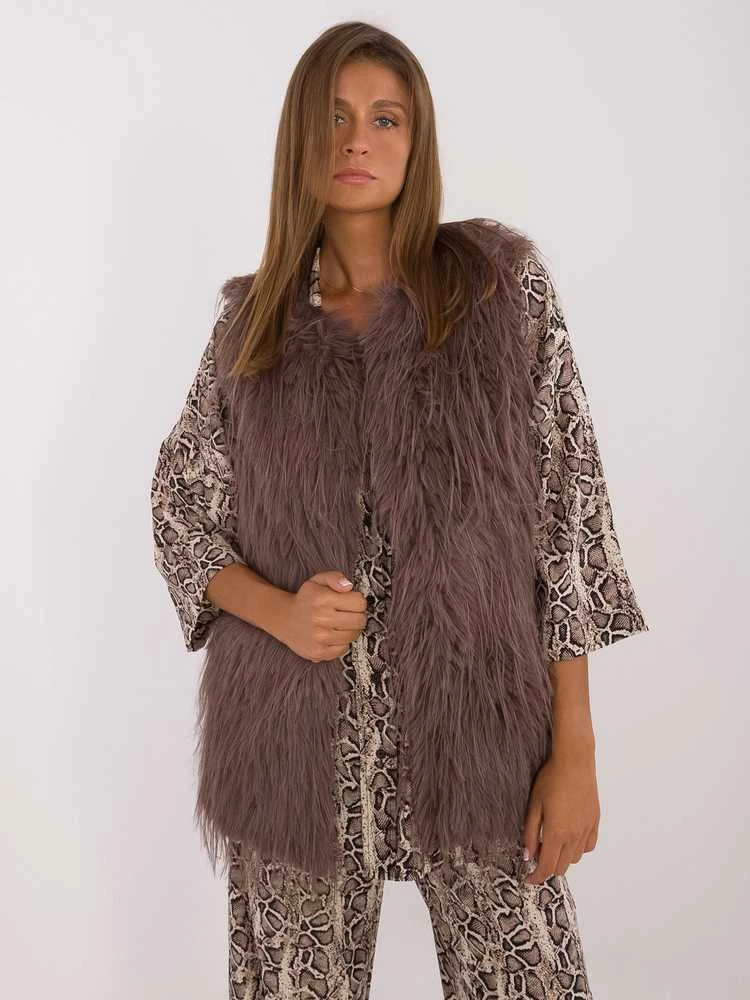 Wool Fashion Italia Liemenė-AT-KZ-2349-1,17-tamsiai ruda