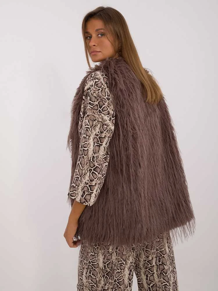 Wool Fashion Italia Liemenė-AT-KZ-2349-1,17-tamsiai ruda