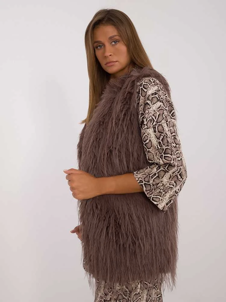 Wool Fashion Italia Liemenė-AT-KZ-2349-1,17-tamsiai ruda