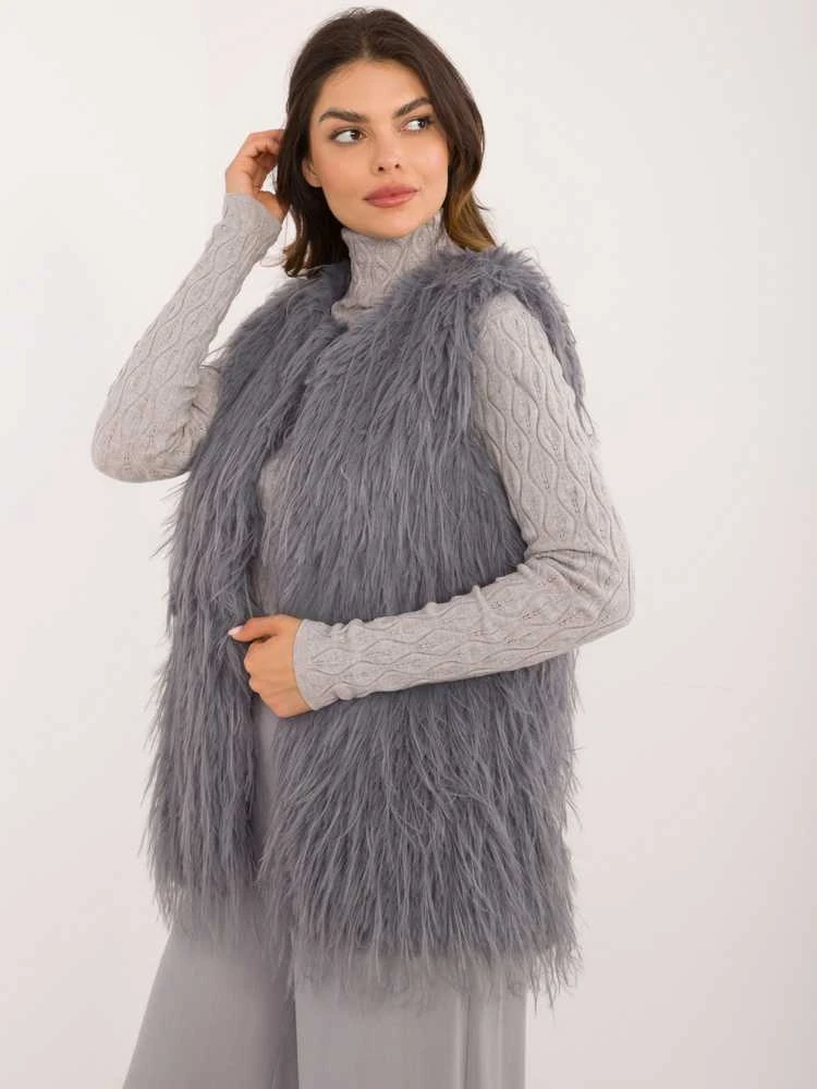 Wool Fashion Italia Liemenė-AT-KZ-2349-1,21-tamsiai pilka