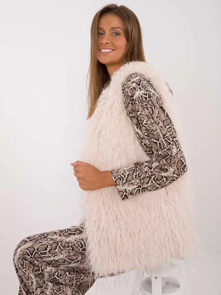 Wool Fashion Italia Liemenė-AT-KZ-2349-1.31P-šviesiai smėlio spalvos