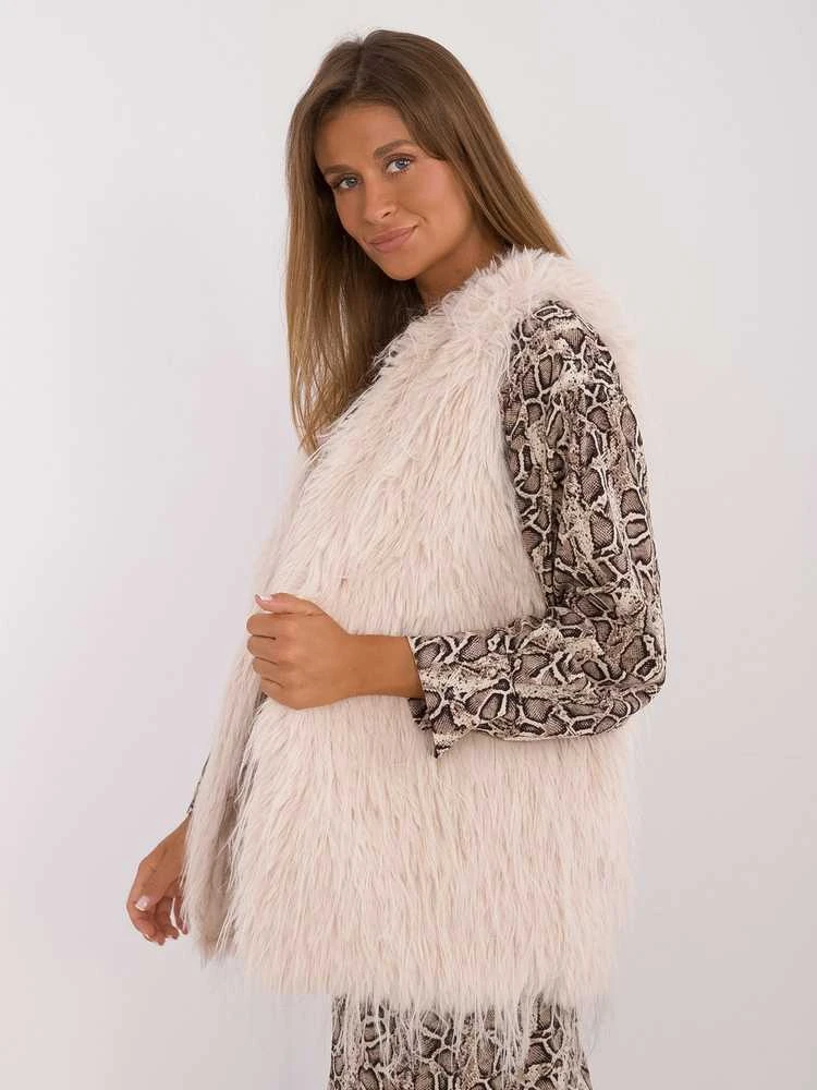 Wool Fashion Italia Liemenė-AT-KZ-2349-1.31P-šviesiai smėlio spalvos