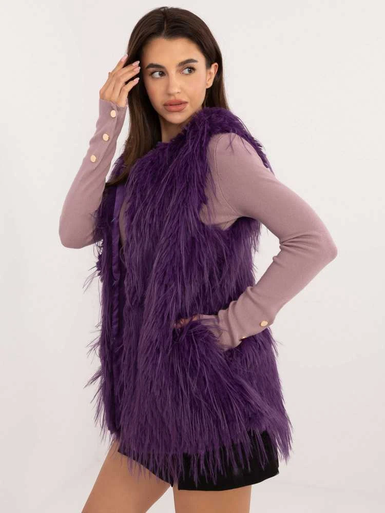 Wool Fashion Italia Liemenė-AT-KZ-2349-1,50-tamsiai violetinė