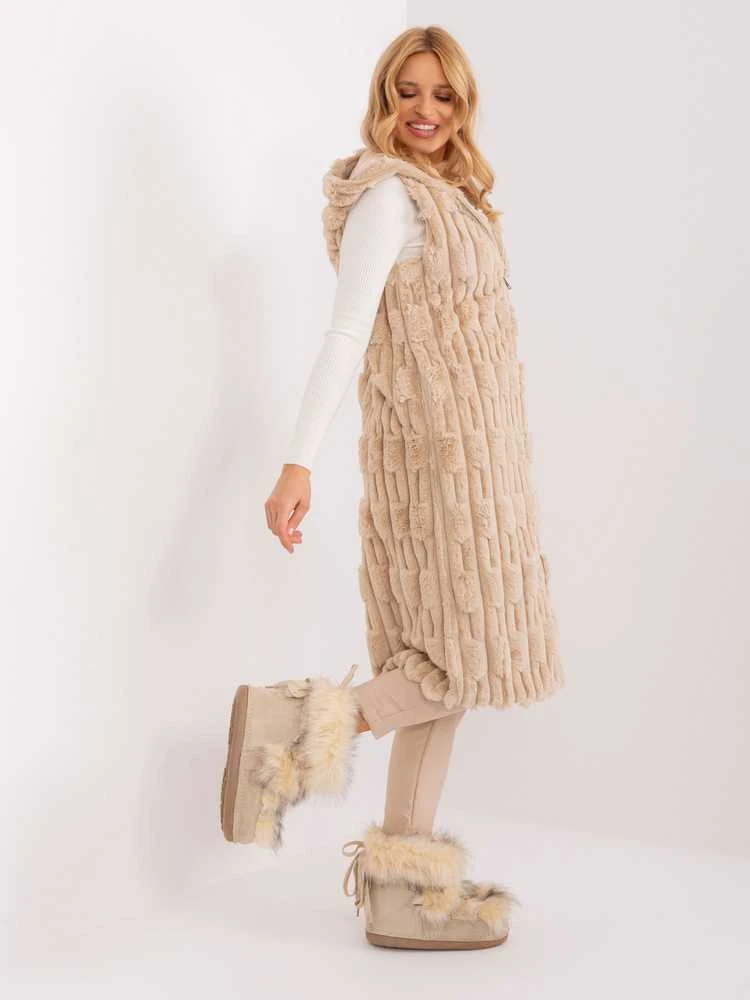 Wool Fashion Italia Liemenė-AT-KZ-2368-1,07-smėlio spalvos