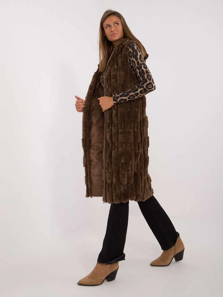 Wool Fashion Italia Liemenė-AT-KZ-2368-1,08-tamsiai ruda