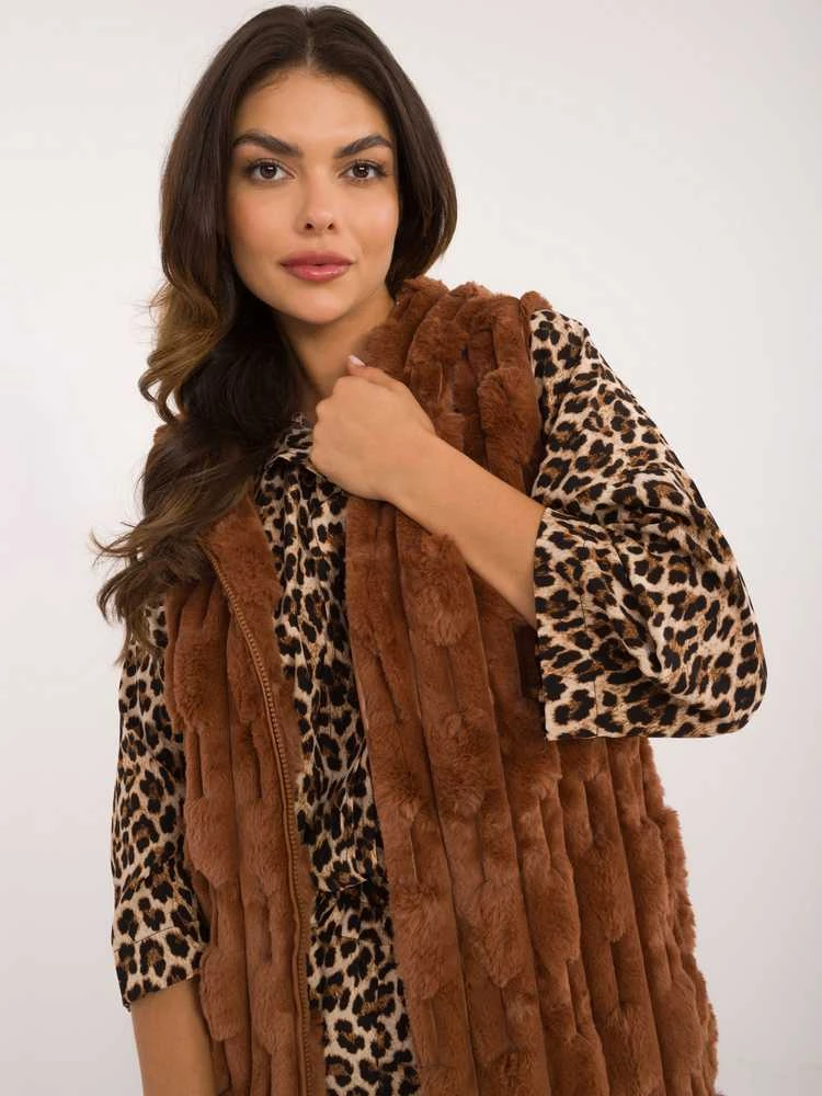 Wool Fashion Italia Liemenė-AT-KZ-2368-1,13-šviesiai ruda
