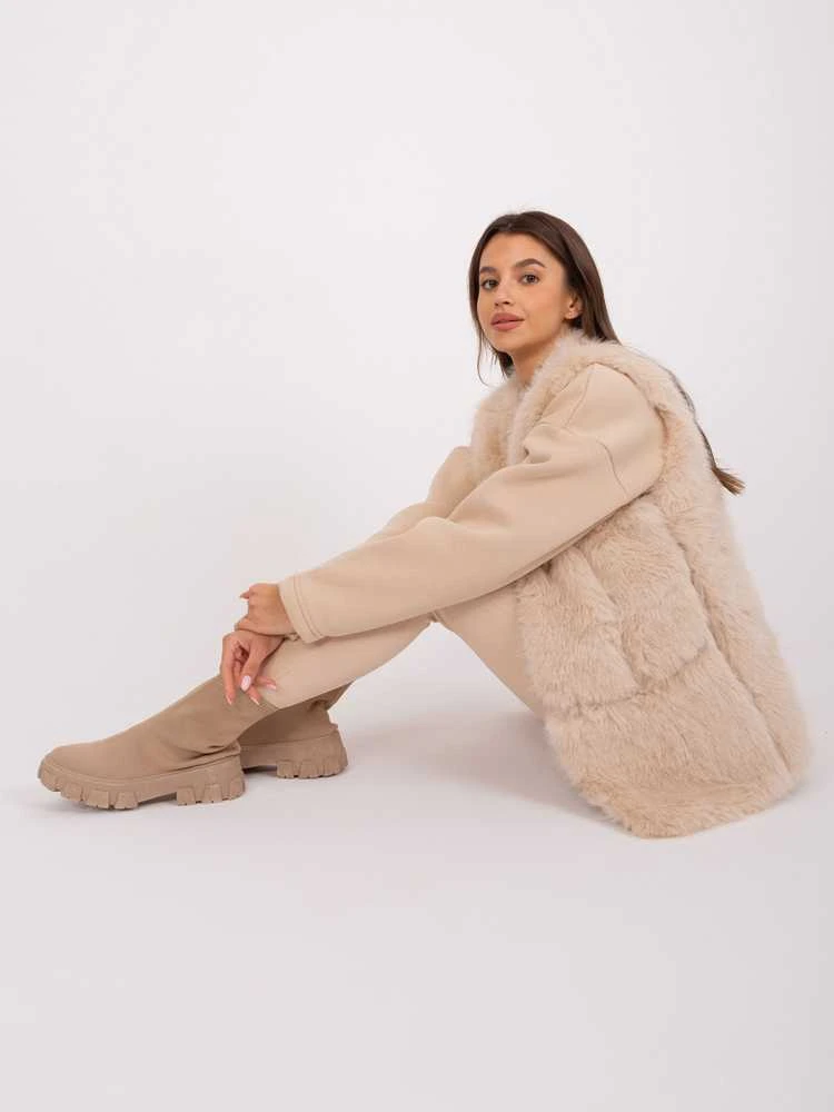 Wool Fashion Italia Liemenė-AT-KZ-2368.00P-smėlio spalvos