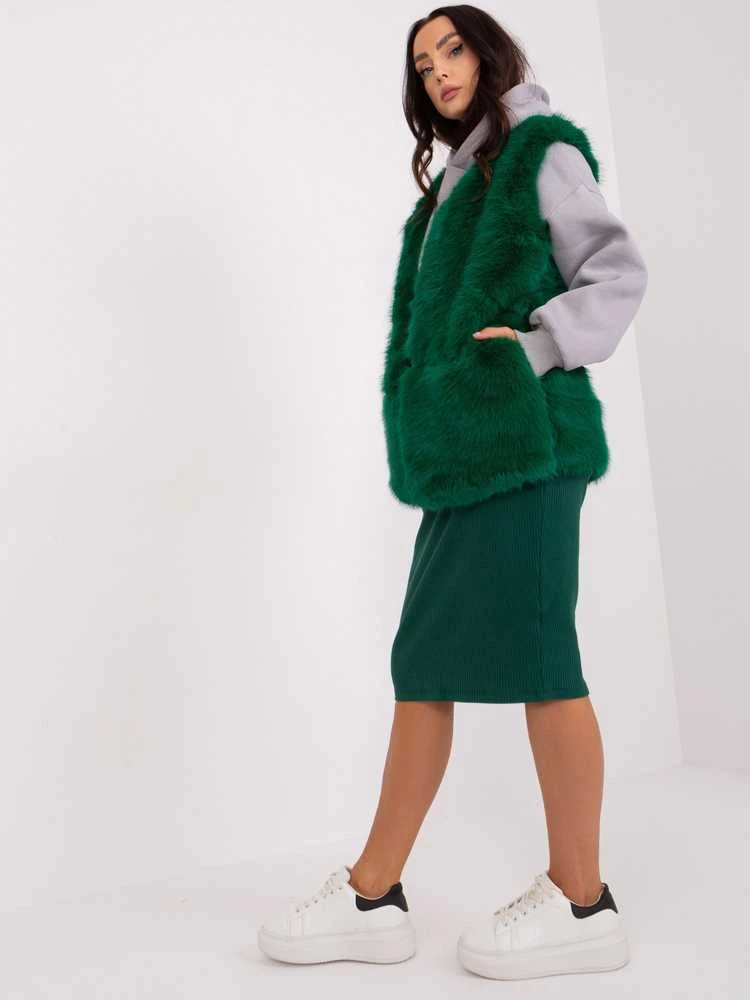 Wool Fashion Italia Liemenė-AT-KZ-2368.00P-tamsiai žalia