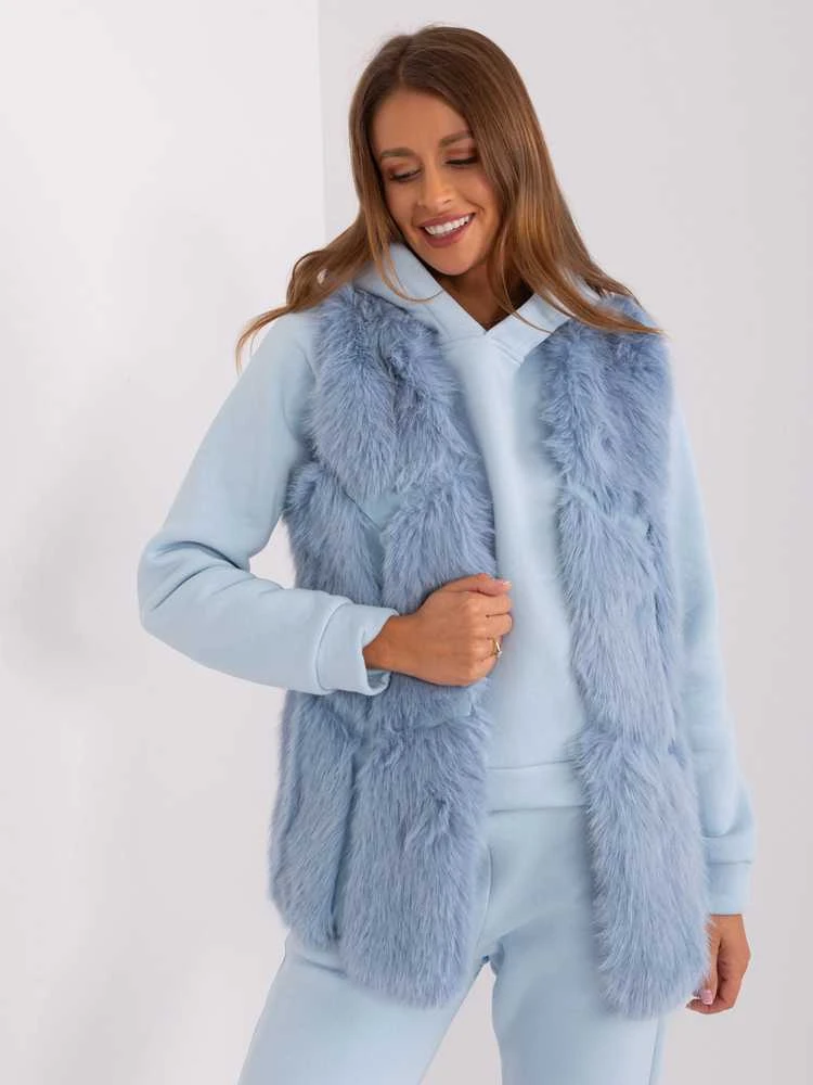 Wool Fashion Italia Liemenė-AT-KZ-2375.00P-šviesiai mėlyna