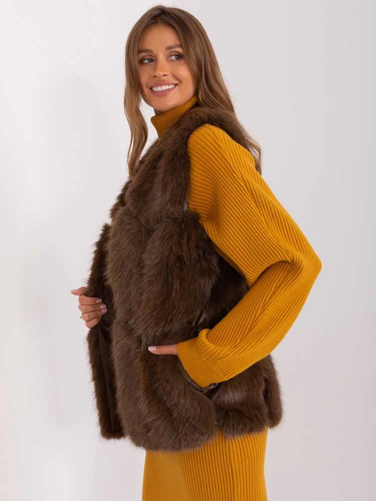Wool Fashion Italia Liemenė-AT-KZ-2375.00P-tamsiai ruda