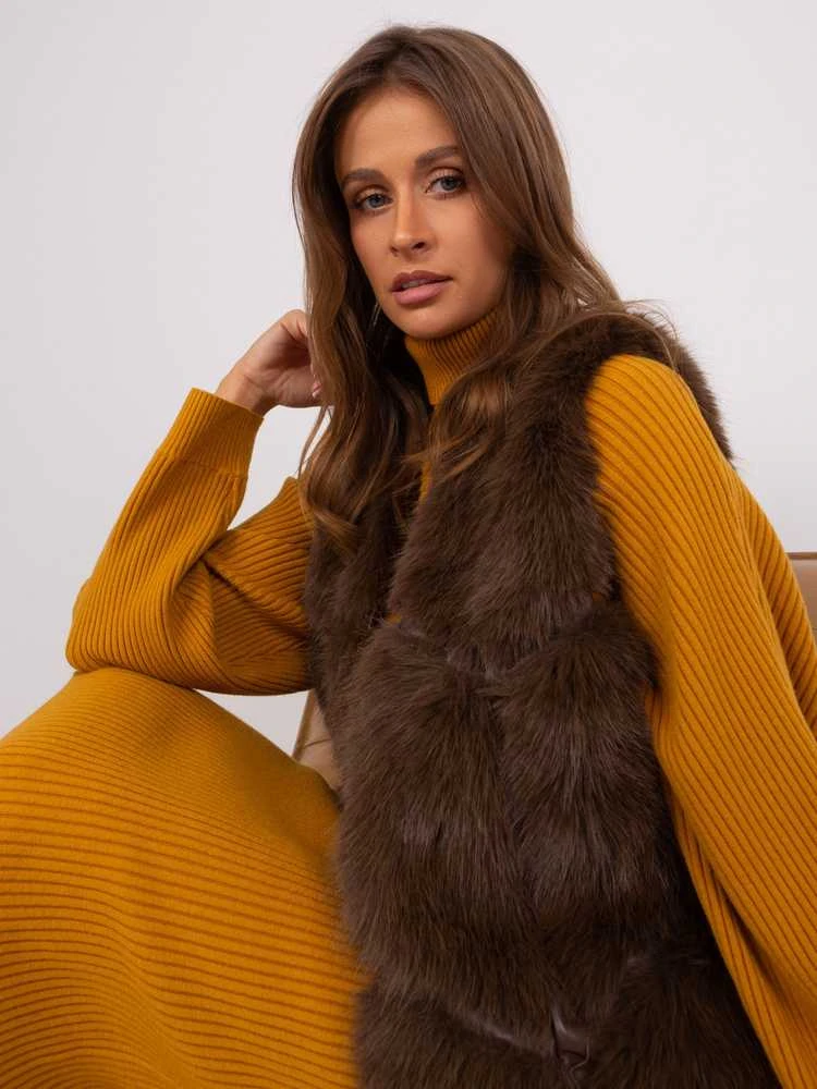 Wool Fashion Italia Liemenė-AT-KZ-2375.00P-tamsiai ruda