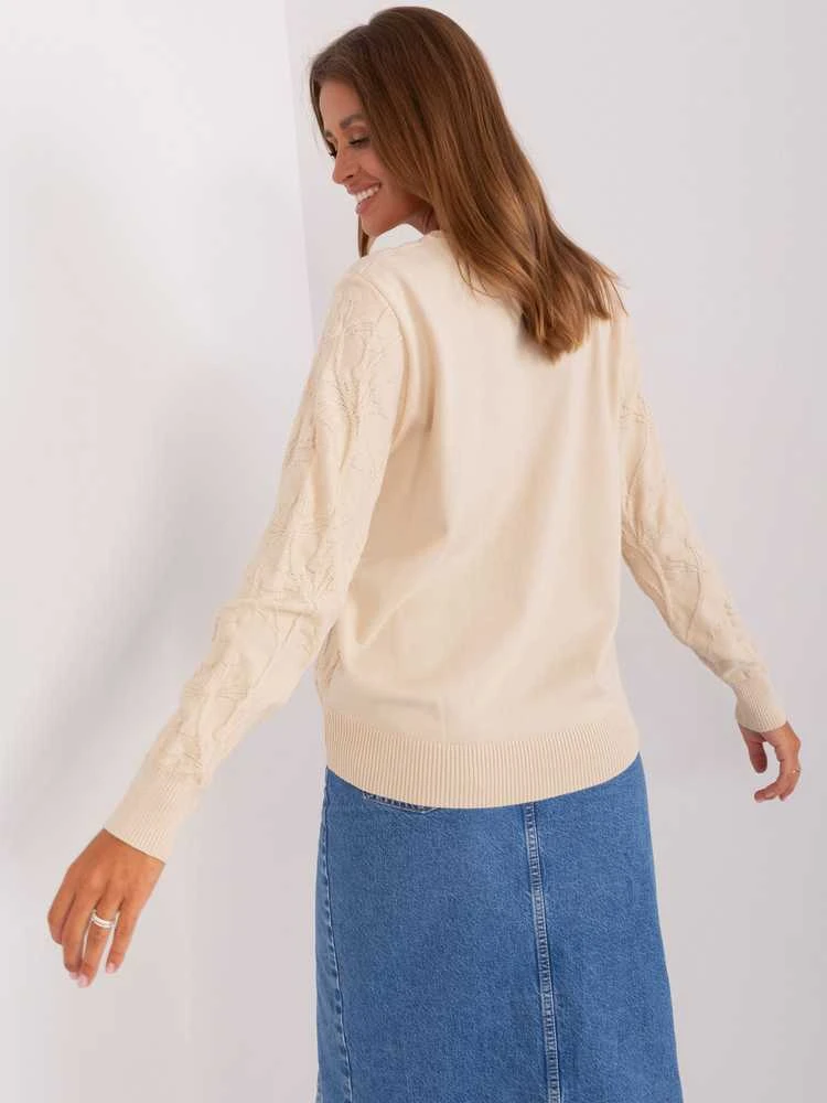 Wool Fashion Italia Megztinis-AT-SW-2231.99P-šviesiai smėlio spalvos