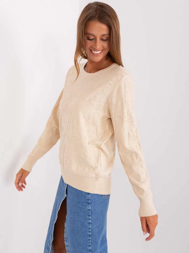 Wool Fashion Italia Megztinis-AT-SW-2231.99P-šviesiai smėlio spalvos
