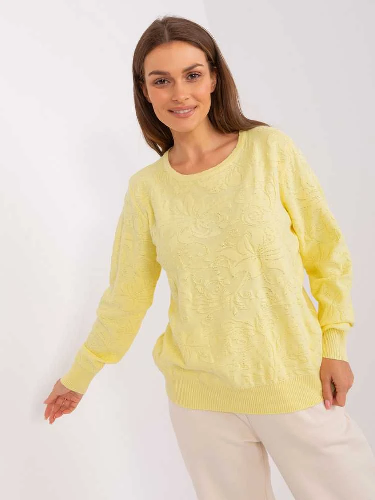Wool Fashion Italia Megztinis-AT-SW-2231A.00P-šviesiai geltonas