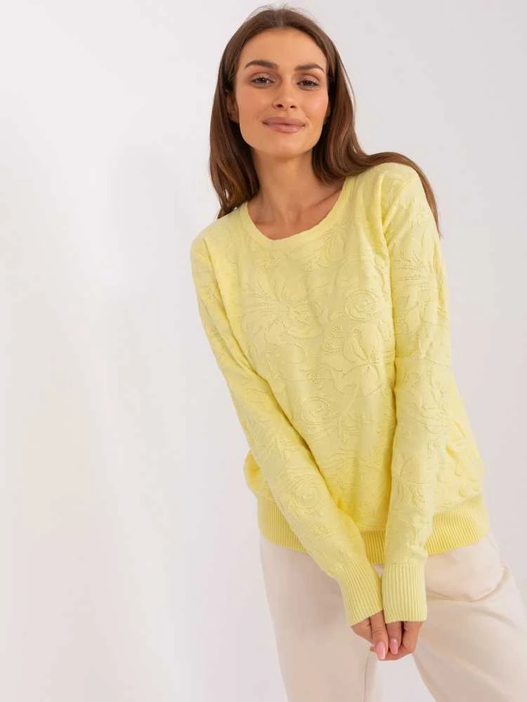 Wool Fashion Italia Megztinis-AT-SW-2231A.00P-šviesiai geltonas