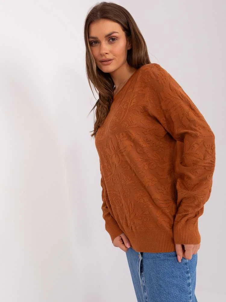 Wool Fashion Italia Megztinis-AT-SW-2231A.00P-šviesiai rudas
