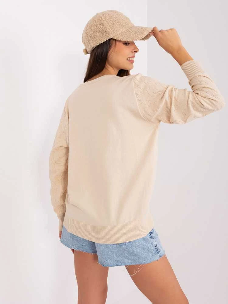 Wool Fashion Italia Megztinis-AT-SW-2231A.00P-šviesiai smėlio spalvos