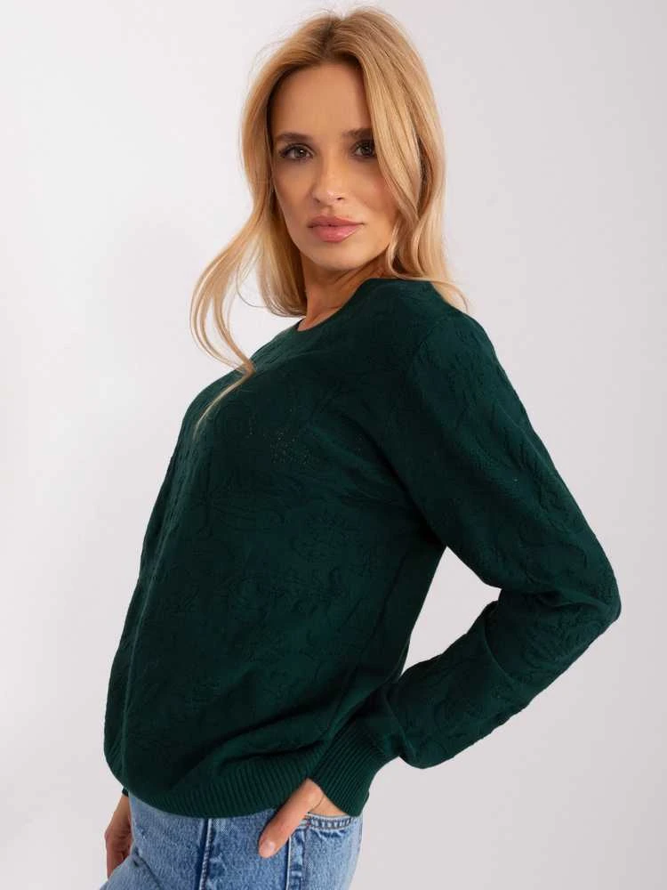 Wool Fashion Italia Megztinis-AT-SW-2231A.00P-tamsiai žalias