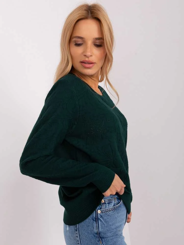 Wool Fashion Italia Megztinis-AT-SW-2231A.00P-tamsiai žalias