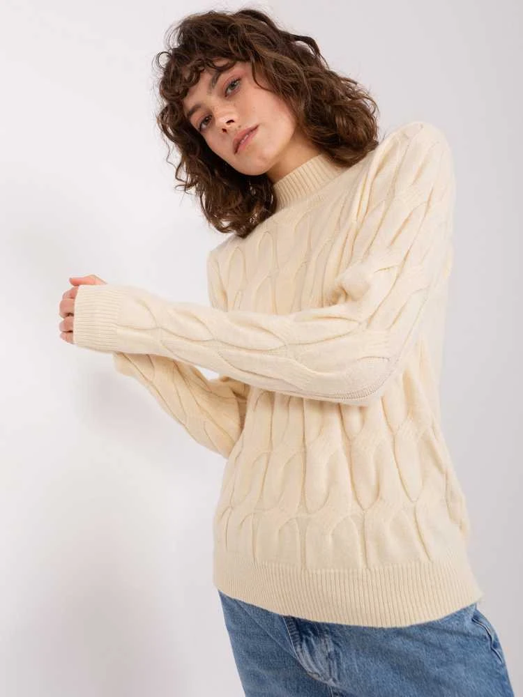 Wool Fashion Italia Megztinis-AT-SW-2235.00P-šviesiai smėlio spalvos