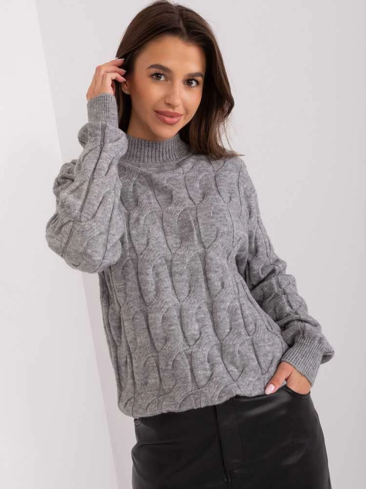 Wool Fashion Italia Megztinis-AT-SW-2235.00P-tamsiai pilkas