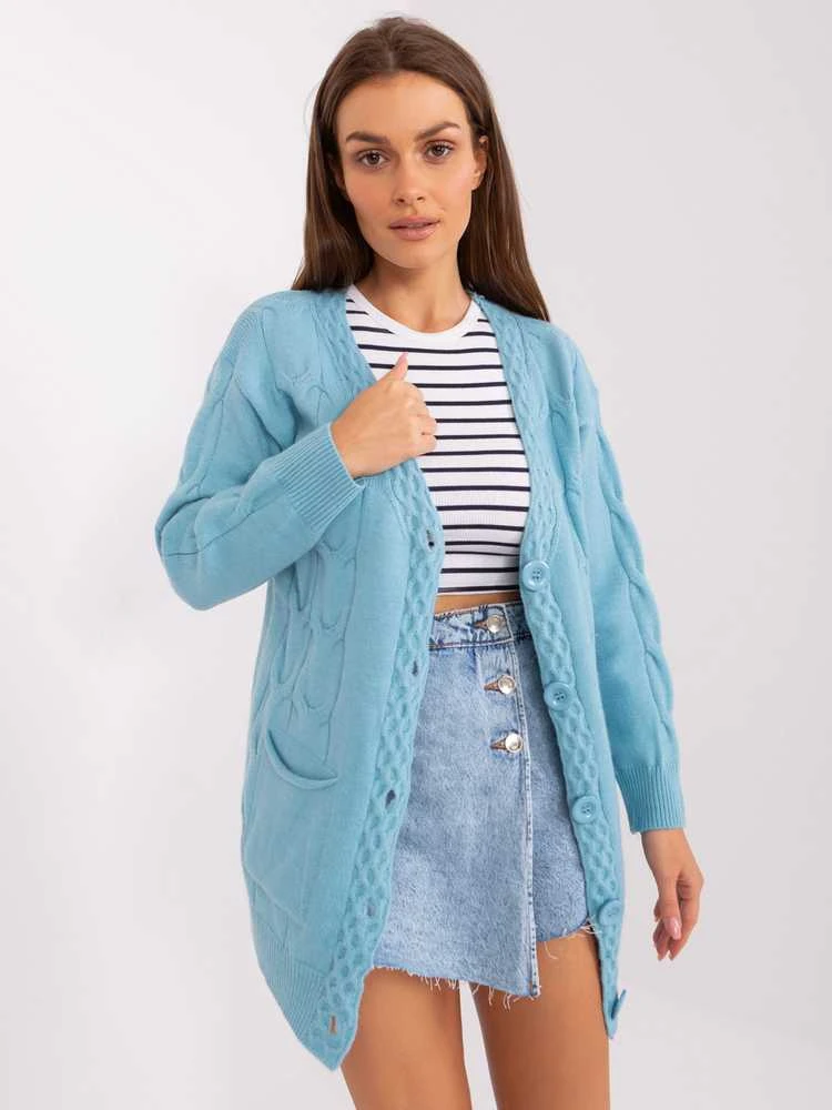 Wool Fashion Italia Megztinis-AT-SW-2241.36P-šviesiai mėlynas