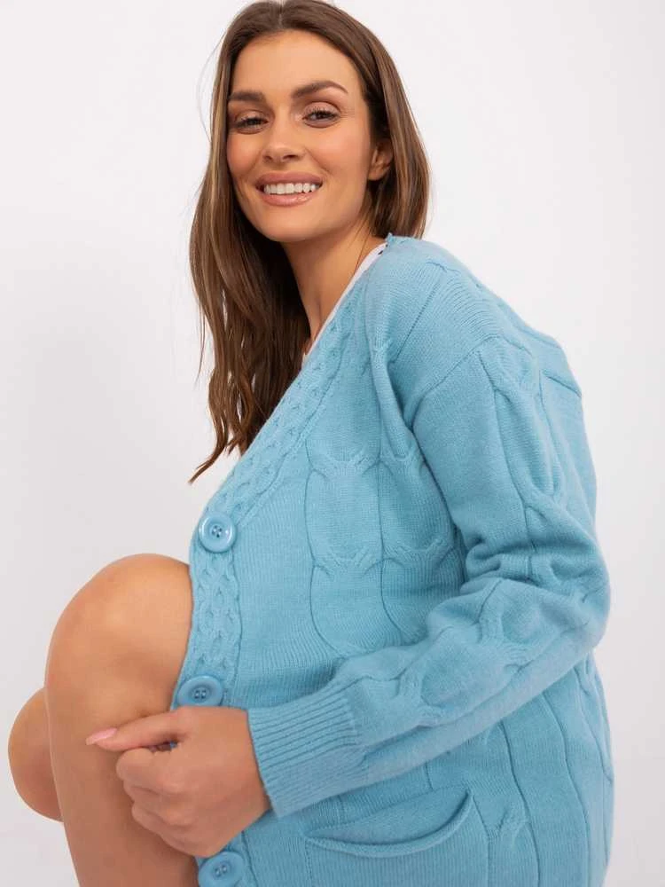Wool Fashion Italia Megztinis-AT-SW-2241.36P-šviesiai mėlynas