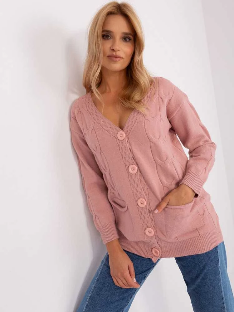 Wool Fashion Italia Megztinis-AT-SW-2241.36P-šviesiai rožinis