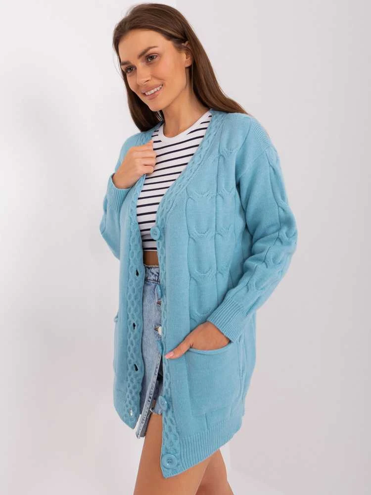 Wool Fashion Italia Megztinis-AT-SW-2241.36P-šviesiai mėlynas