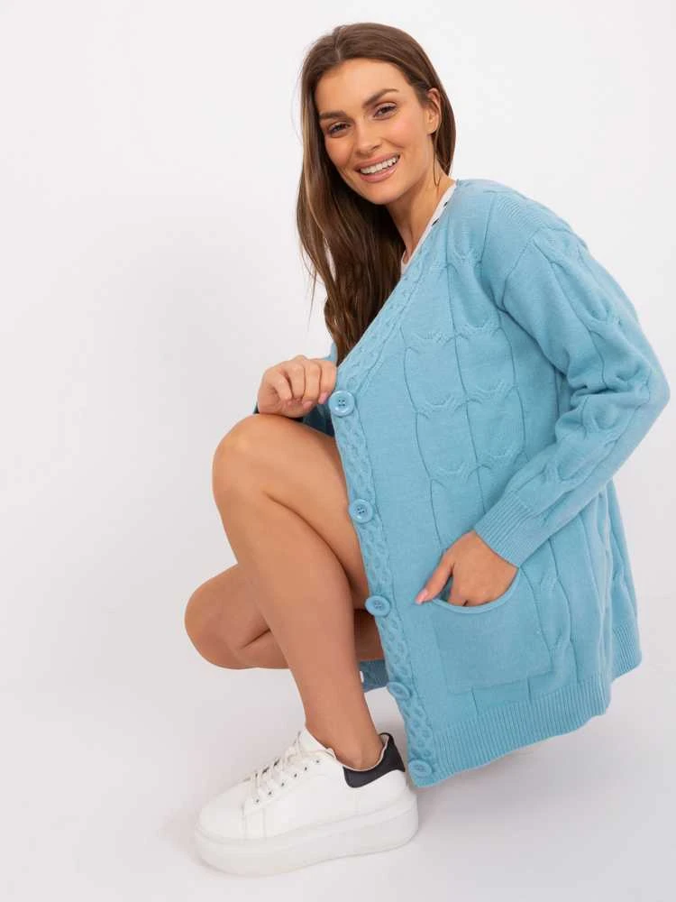 Wool Fashion Italia Megztinis-AT-SW-2241.36P-šviesiai mėlynas