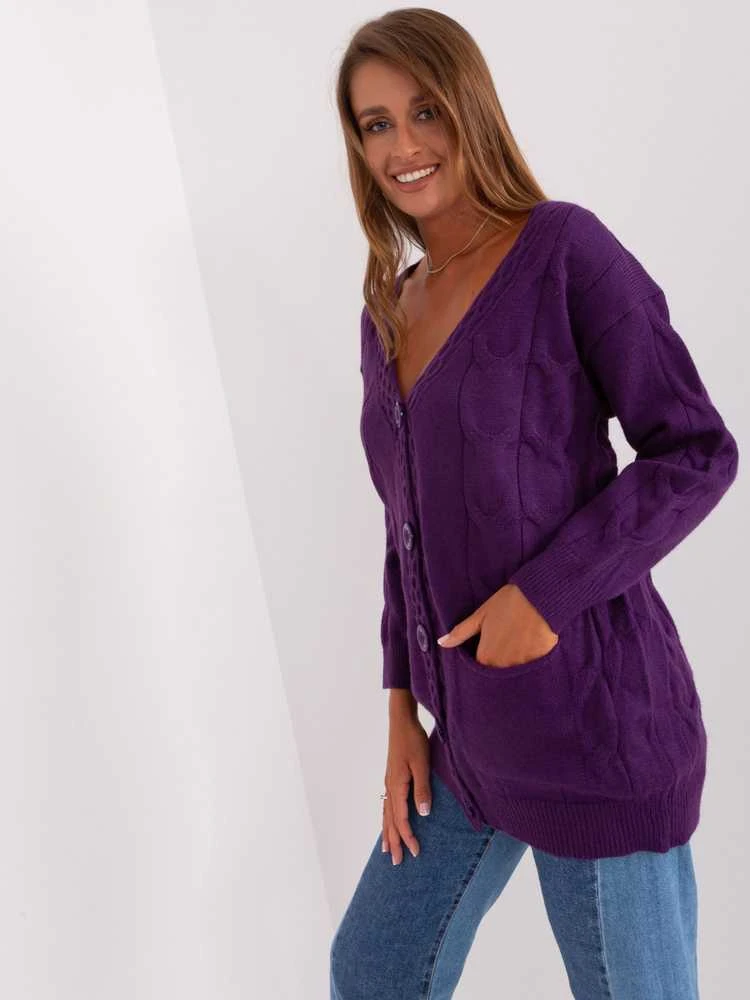 Wool Fashion Italia Megztinis-AT-SW-2241.36P-tamsiai violetinis