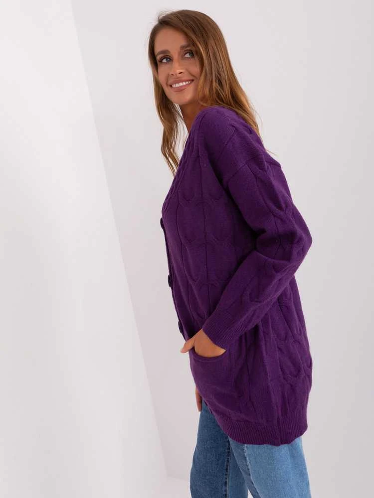 Wool Fashion Italia Megztinis-AT-SW-2241.36P-tamsiai violetinis