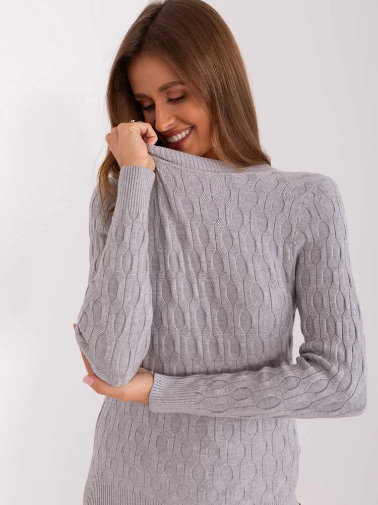 Wool Fashion Italia Megztinis-AT-SW-2324-2,68-pilkas