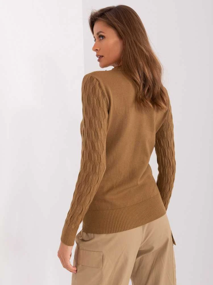 Wool Fashion Italia Megztinis-AT-SW-2324-2,68-šviesiai rudas