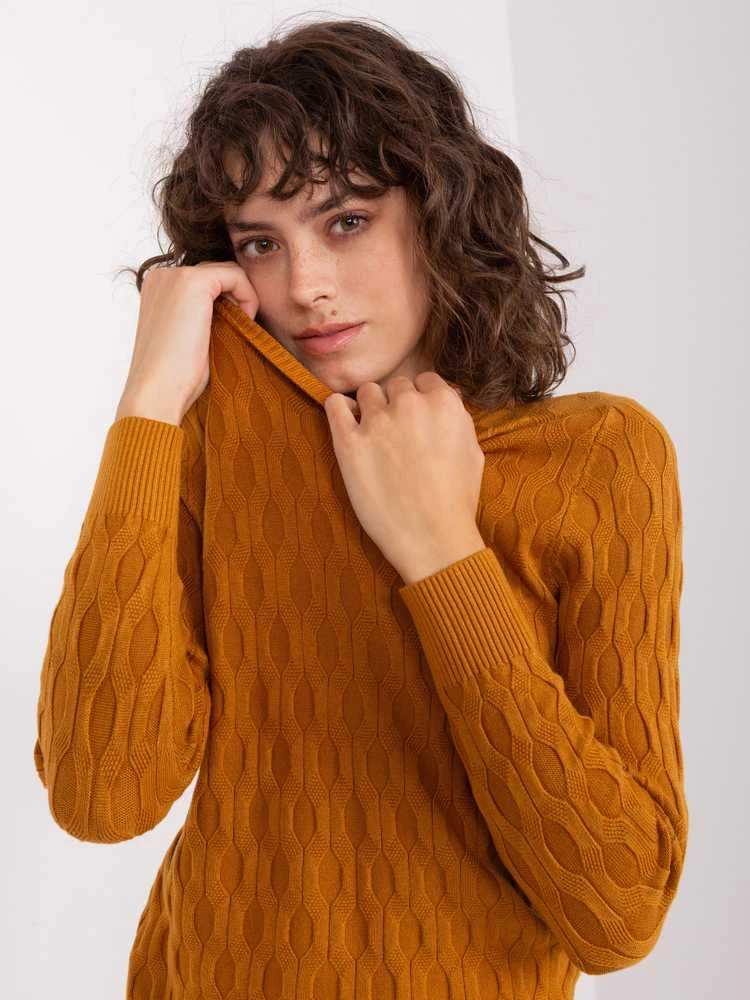 Wool Fashion Italia Megztinis-AT-SW-2324-2,68-tamsiai geltonas