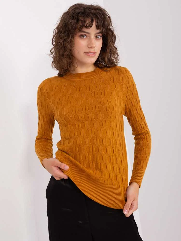 Wool Fashion Italia Megztinis-AT-SW-2324-2,68-tamsiai geltonas