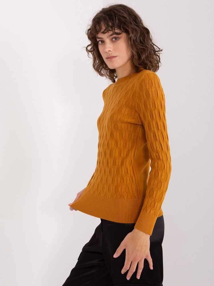 Wool Fashion Italia Megztinis-AT-SW-2324-2,68-tamsiai geltonas
