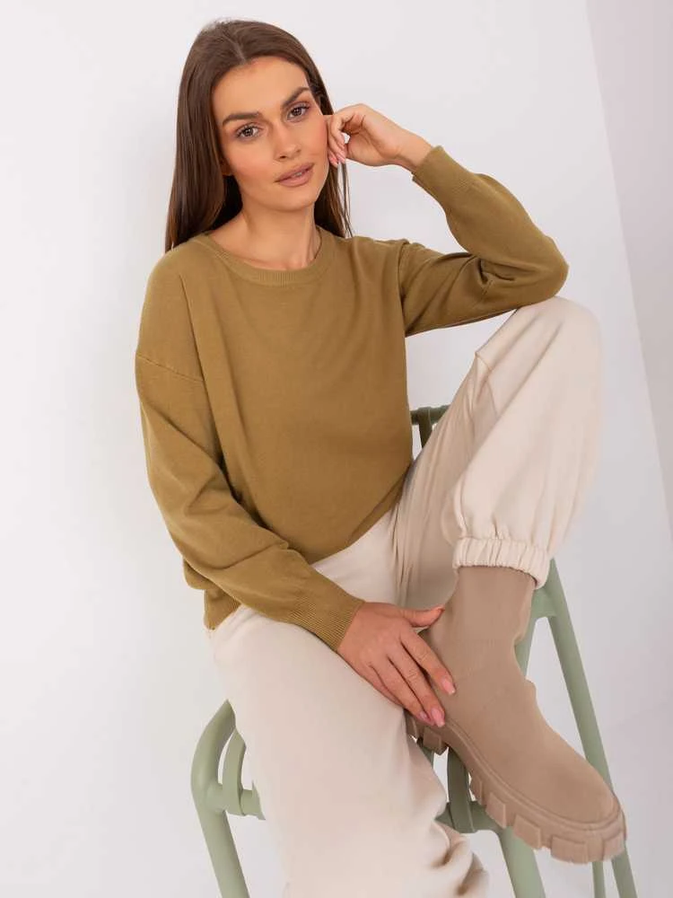Wool Fashion Italia Megztinis-AT-SW-2325.95P-alyvuogių