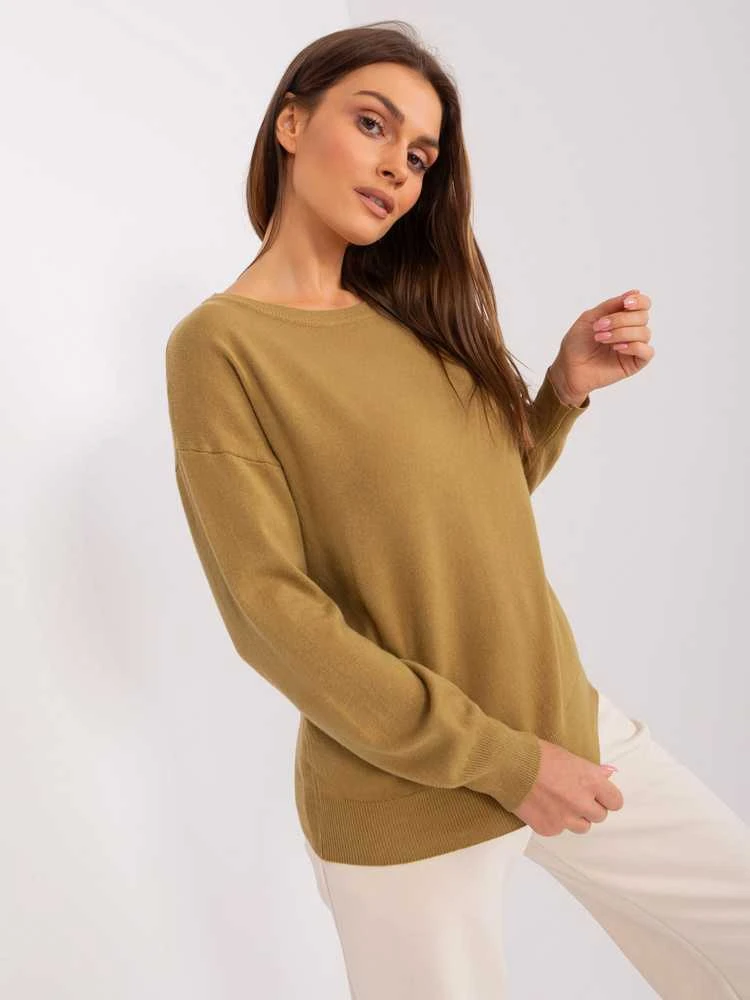 Wool Fashion Italia Megztinis-AT-SW-2325.95P-alyvuogių