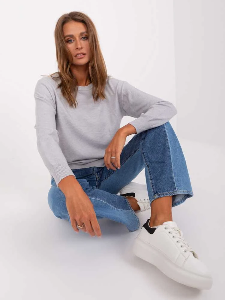Wool Fashion Italia Megztinis-AT-SW-2325.95P-šviesiai pilkas
