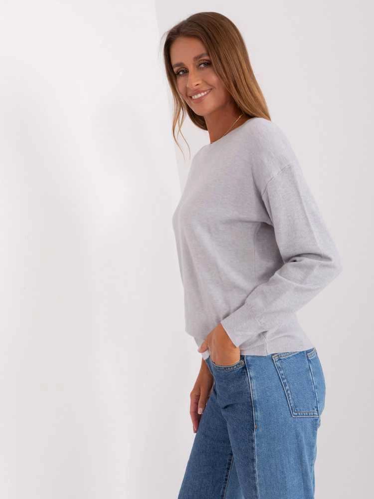 Wool Fashion Italia Megztinis-AT-SW-2325.95P-šviesiai pilkas