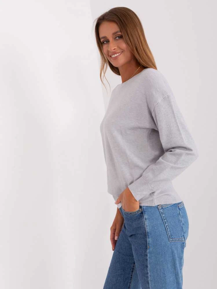 Wool Fashion Italia Megztinis-AT-SW-2325.95P-šviesiai pilkas